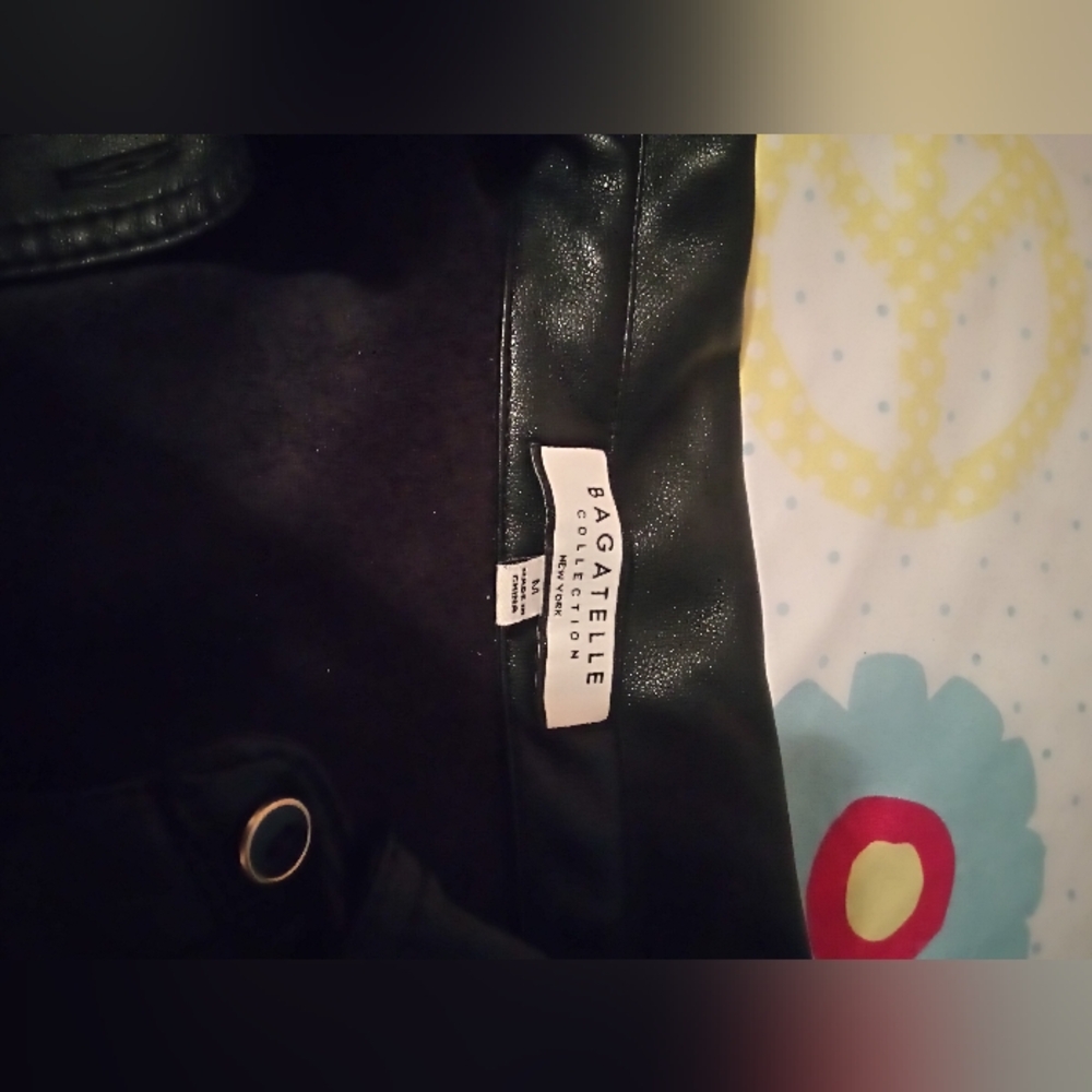 Black leather bagatelle Jacket